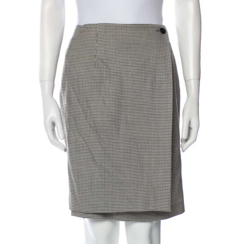 Vintage Designer Pierre Cardin Houndstooth Skirt Lightweight Summer Skirt sz 10